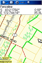 Garmin GPSMAP 60CSx topomap screenshot of Leithfield Beach