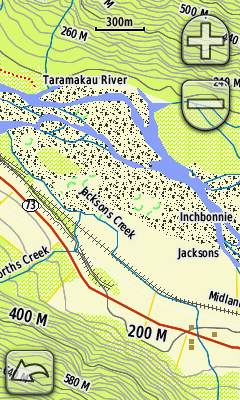 Garmin Oregon GPS topo map screenshot - topographical map of Inchbonnie area